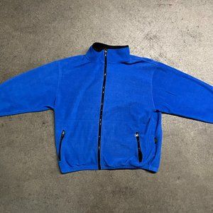 BARU SPORTS Premium Lined Blue Heavy Fleece Zippered Jacket Size XL